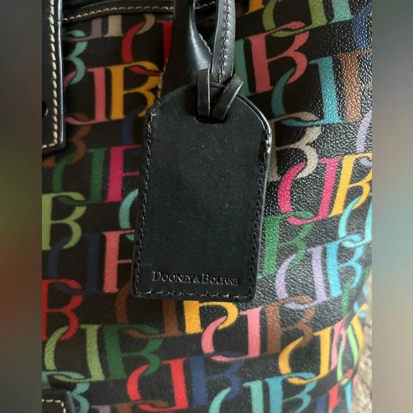 Dooney & Bourke leather colorful monogram Vintage 1975 Cindy tote bag - Picture 4 of 10
